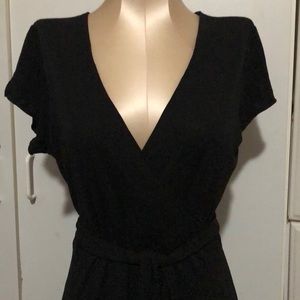 Banana Republic L, Black wrap dress
